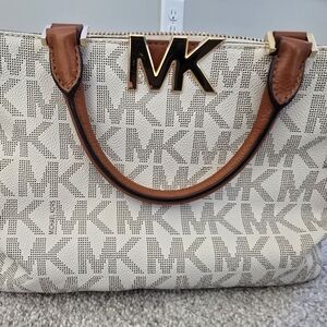 Michael Kors Tan and Brown Logo Tote